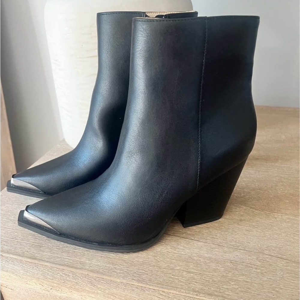 Vici Sleek Black Ankle Booties